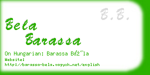 bela barassa business card